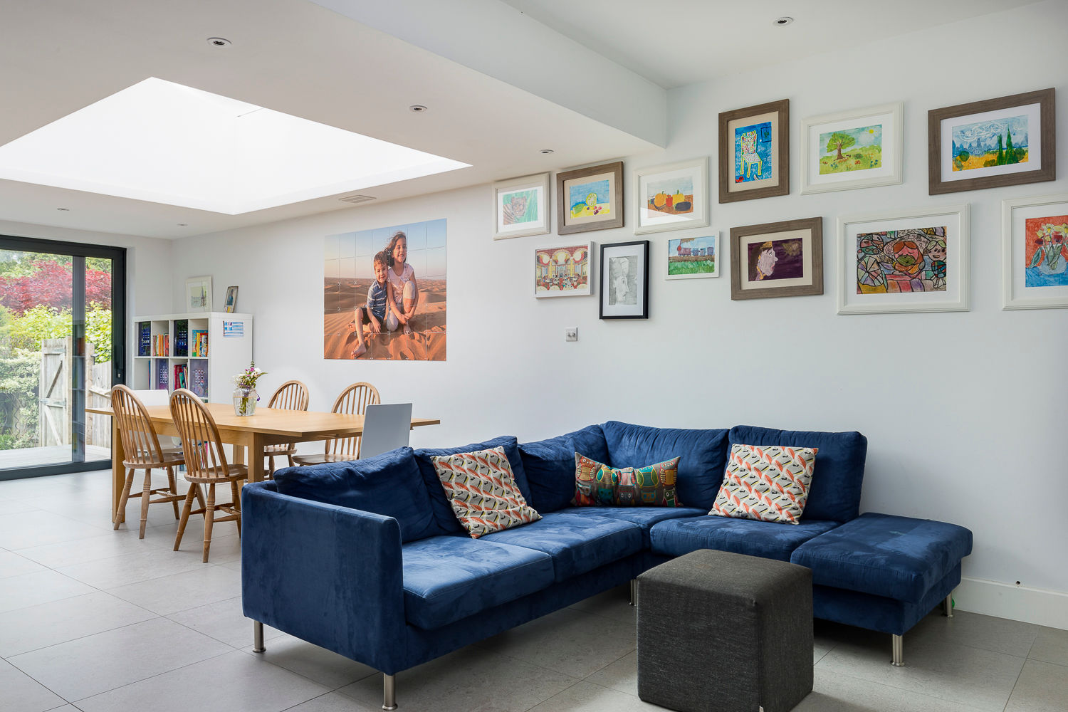 House Extension, Southgate, London, Model Projects Ltd Model Projects Ltd Living room blue sofa