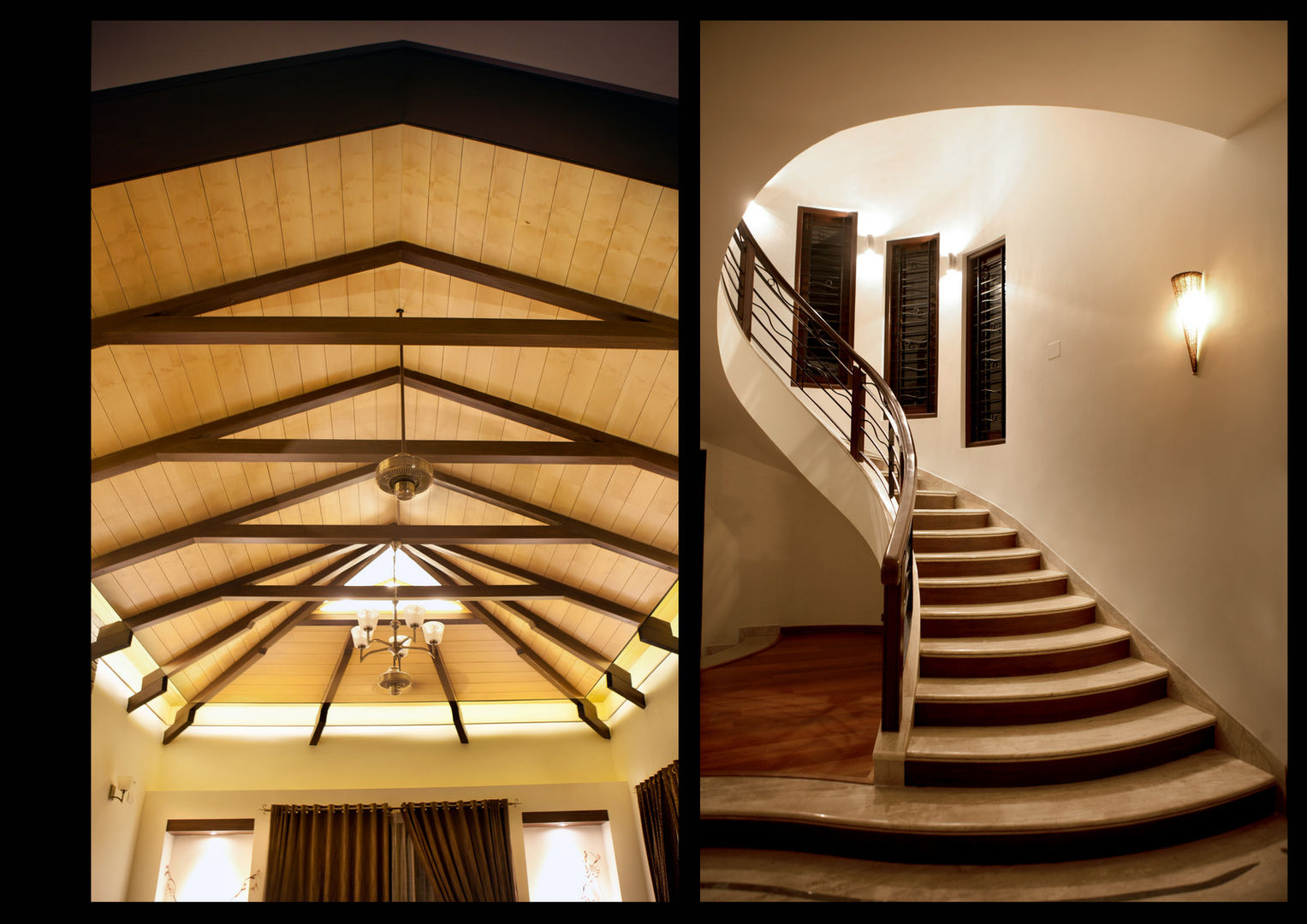 Stairs and False ceiling Myriadhues Stairs Wood Wood effect