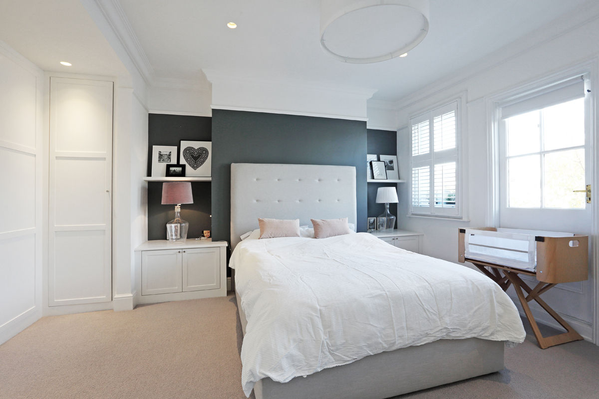 Edwardian meets contemporary; Teddington Family Home, PAD ARCHITECTS PAD ARCHITECTS Modern style bedroom