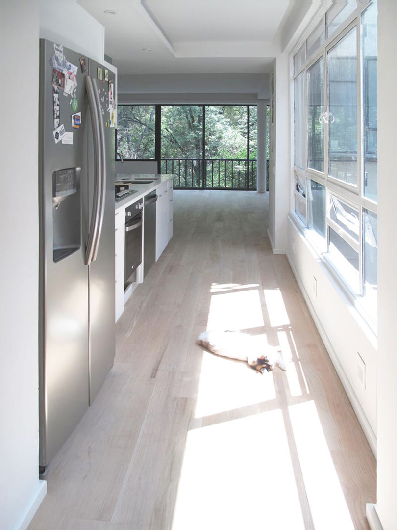 Departamento Condesa / Remodelación , AWA arquitectos AWA arquitectos Minimalist corridor, hallway & stairs Wood Wood effect