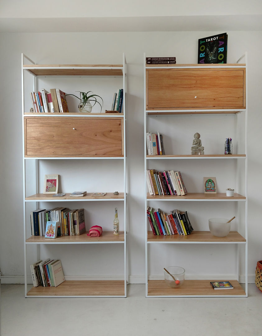 ​Bibliotecas Minimalistas para tu Hogar y Oficina. Tienda Quadrat Salones minimalistas Madera Acabado en madera mobiliario vintage,Bibliotecas, estanterías y modulares