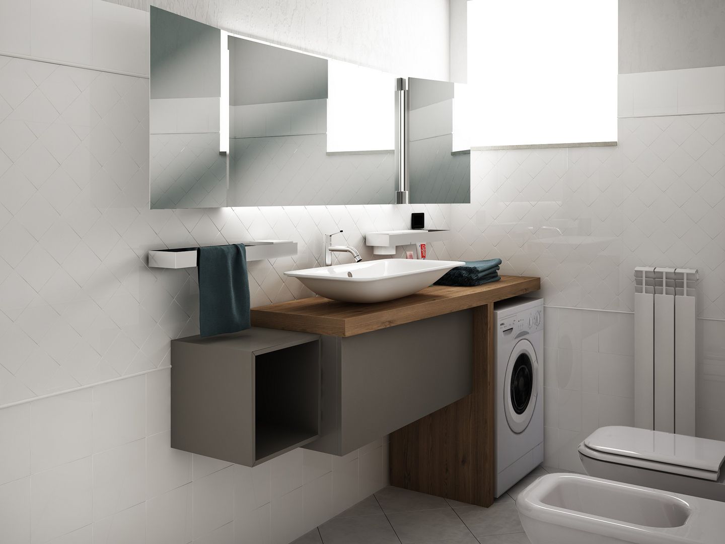 casa F, Studio Gentile Studio Gentile Industrial style bathroom Wood Wood effect