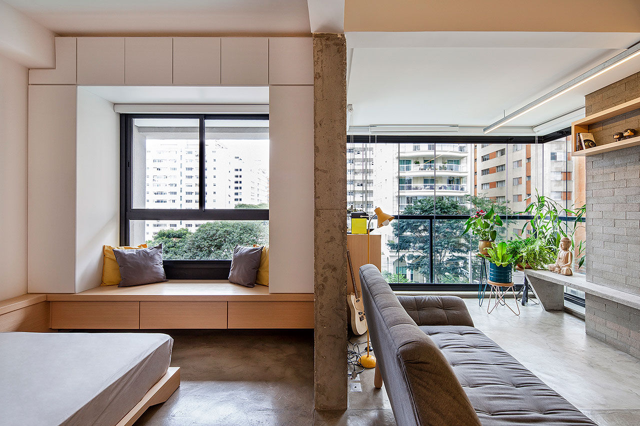 Apartamento Studio Batataes, ODVO Arquitetura e Urbanismo ODVO Arquitetura e Urbanismo Salas modernas