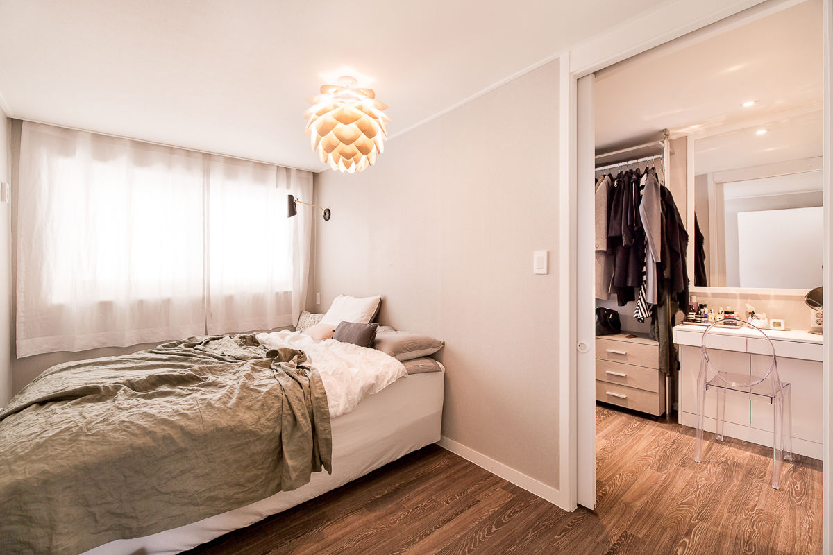 북유럽감성의 따뜻한 공간, 일산건영빌라, 봄디자인 봄디자인 غرفة نوم