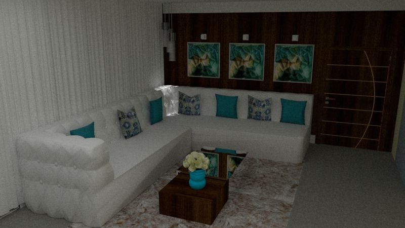 Sofá em L STUDIO SPECIALE - ARQUITETURA & INTERIORES Modern living room Slate