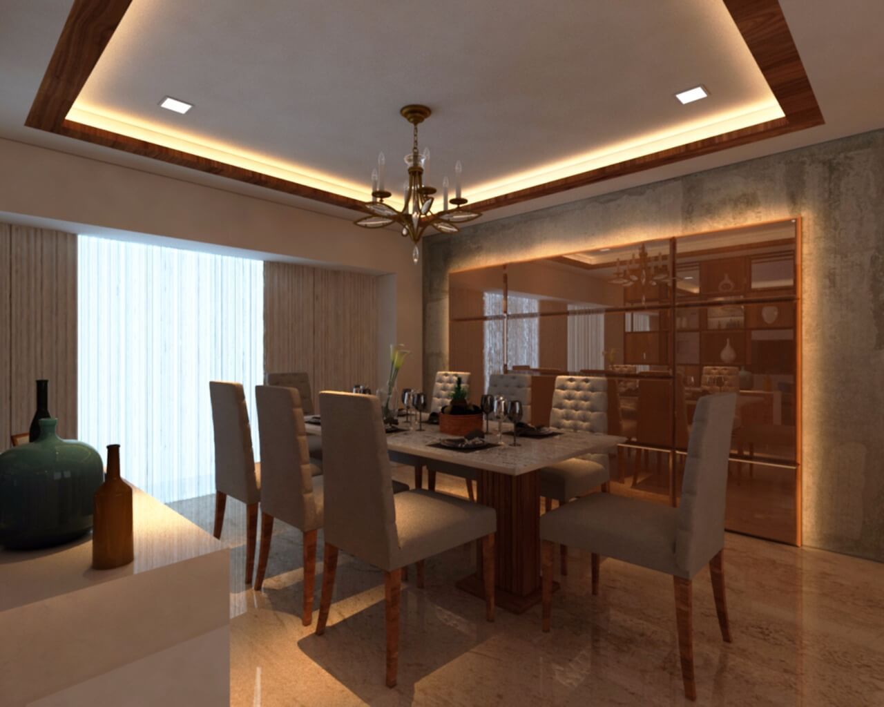 Ashish Rai Residence, Midas Dezign Midas Dezign غرفة السفرة