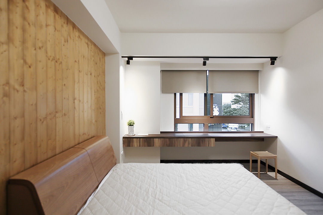 2016台中李宅 - 大透天住宅設計, 森畊空間設計 森畊空間設計 Asian style bedroom Wood-Plastic Composite Dressing tables