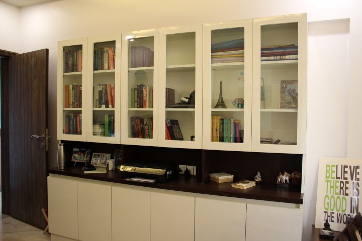 3BHK INTERIORS, Finch Architects Finch Architects Modern study/office Building,Shelving,Shelf,Wood,Cabinetry,Bookcase,House,Flooring,Floor,Wall