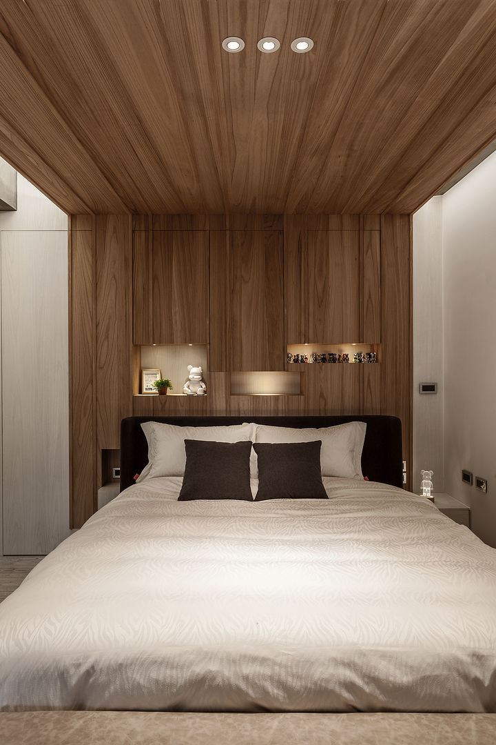 流光 / Fluent time, 漢玥室內設計 漢玥室內設計 Kamar Tidur Gaya Industrial Kayu Wood effect