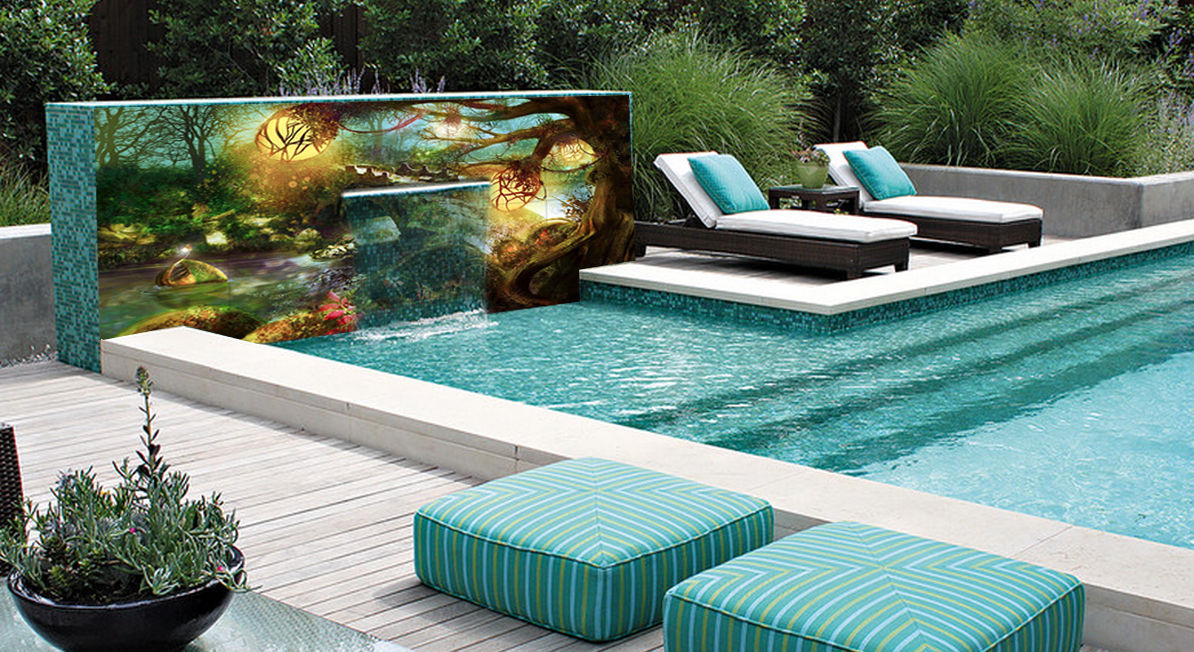 DECORACIÓN DE PAREDES EN SPA CON MURALES DE PLACAS DE CERÁMICA, Fotoceramic Fotoceramic Modern pool Pool