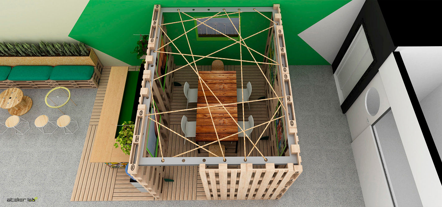 Box Multiuso Atelier LAB Arquitetura Espaços comerciais Madeira Efeito de madeira espaçomultiuso,pallets,pallet,green,sustainable,Espaços comerciais