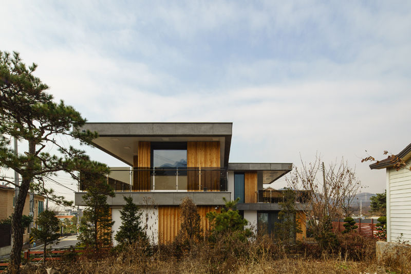 경함재 (景椷齋) : 풍경을 담은 집, 위즈스케일디자인 위즈스케일디자인 Townhouse Wood Wood effect