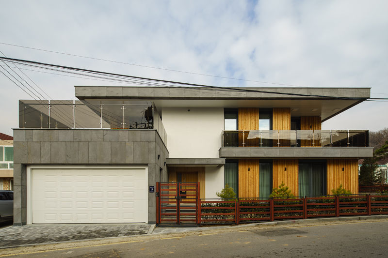 경함재 (景椷齋) : 풍경을 담은 집, 위즈스케일디자인 위즈스케일디자인 Terrace house Wood Wood effect