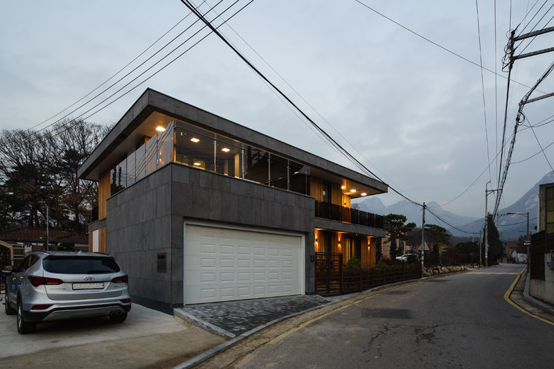 경함재 (景椷齋) : 풍경을 담은 집, 위즈스케일디자인 위즈스케일디자인 Terrace house Wood Wood effect