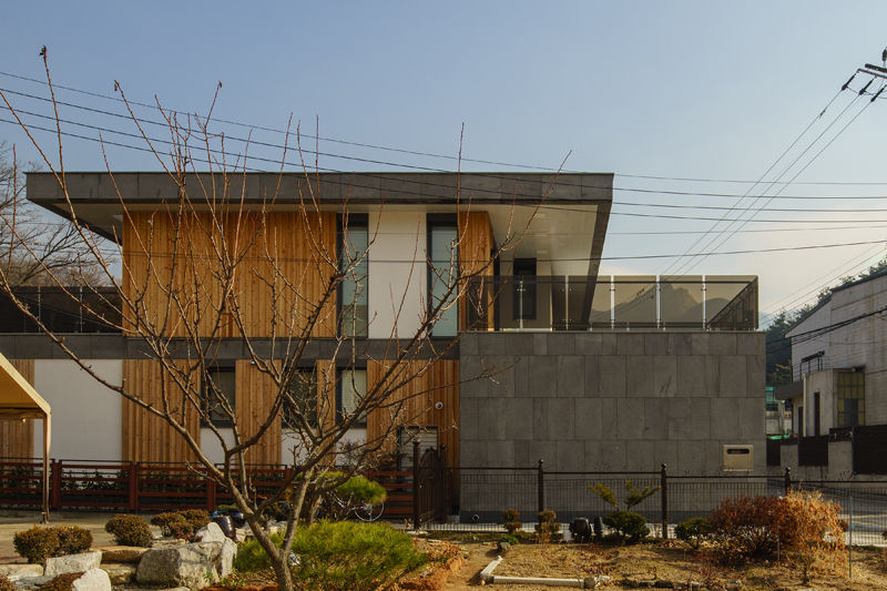 경함재 (景椷齋) : 풍경을 담은 집, 위즈스케일디자인 위즈스케일디자인 Terrace house Wood Wood effect