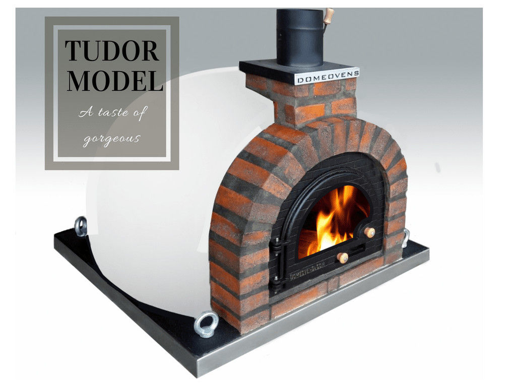 Wood-fired European pizza oven Dome Ovens® Mediterranean style balcony, porch & terrace