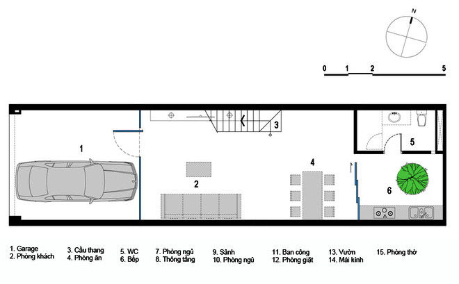 Mẫu Thiết Kế Nhà Ống 3 Tầng Mặt Tiền 5m Hướng Tây Chắn Nắng Công ty TNHH Xây Dựng TM – DV Song Phát Nhà gia đình