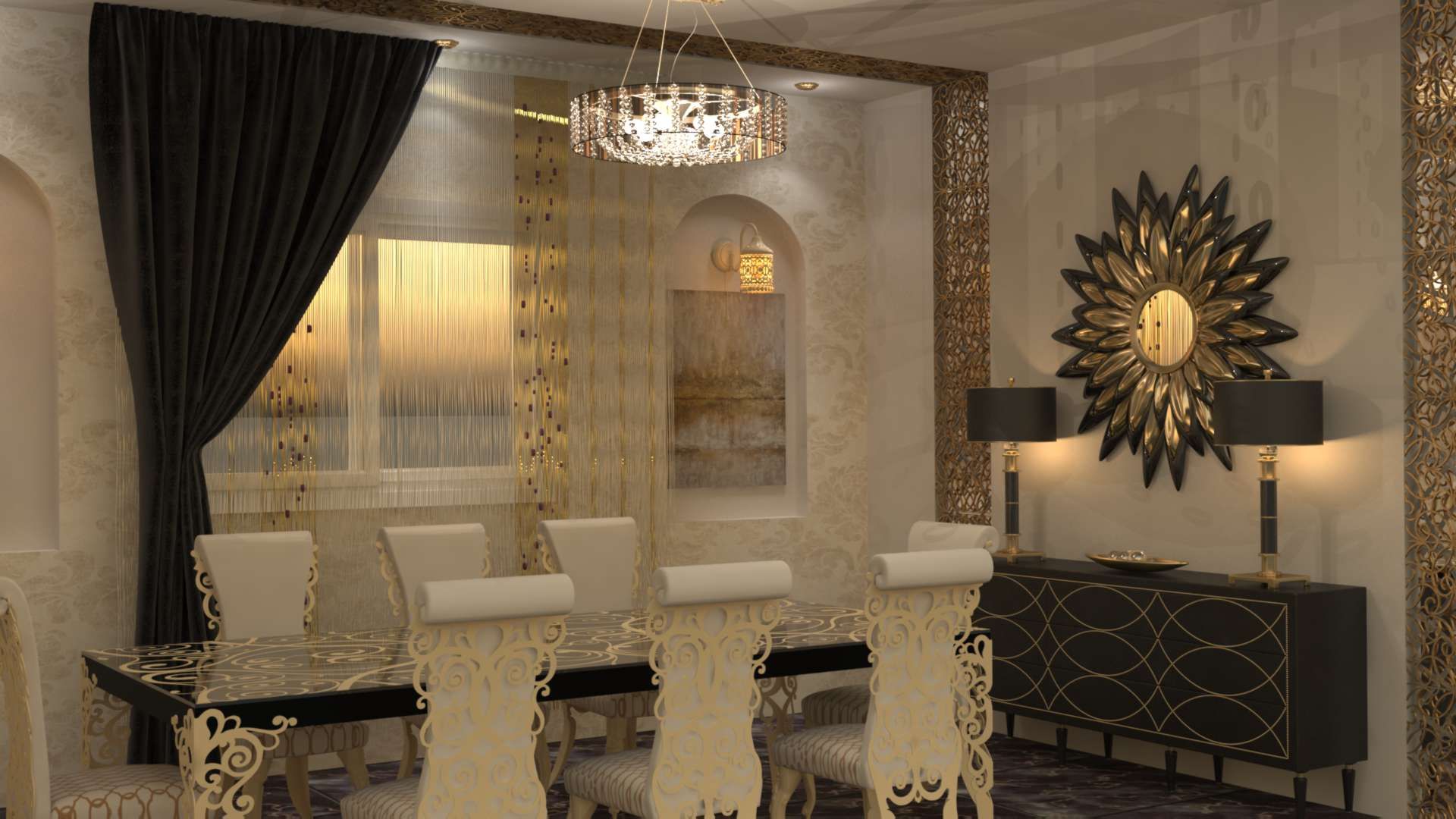 ذهبي , Batool Batool Classic style dining room