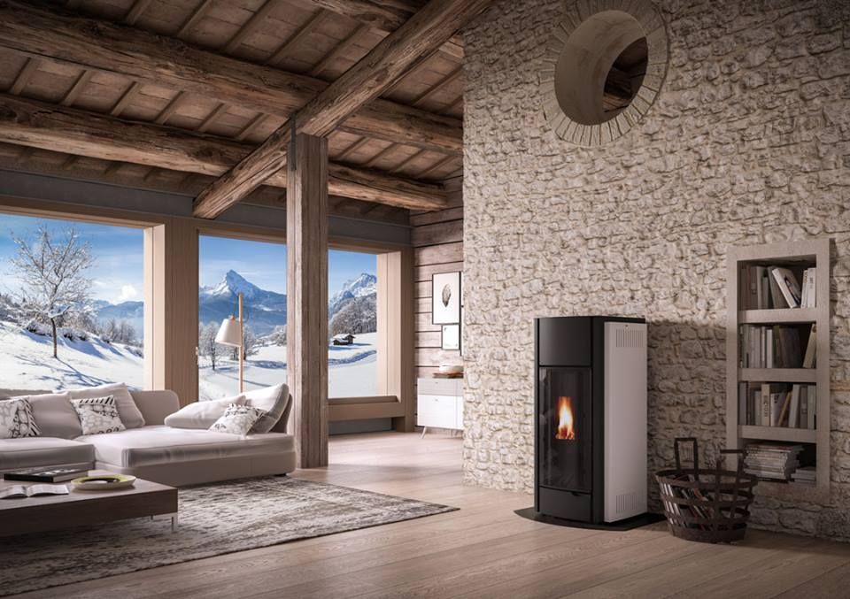 Salamandras a Pellets Palazzetti - Biojaq, Biojaq - Comércio e Distribuição de Recuperadores de Calor Lda Biojaq - Comércio e Distribuição de Recuperadores de Calor Lda Living room Fireplaces & accessories