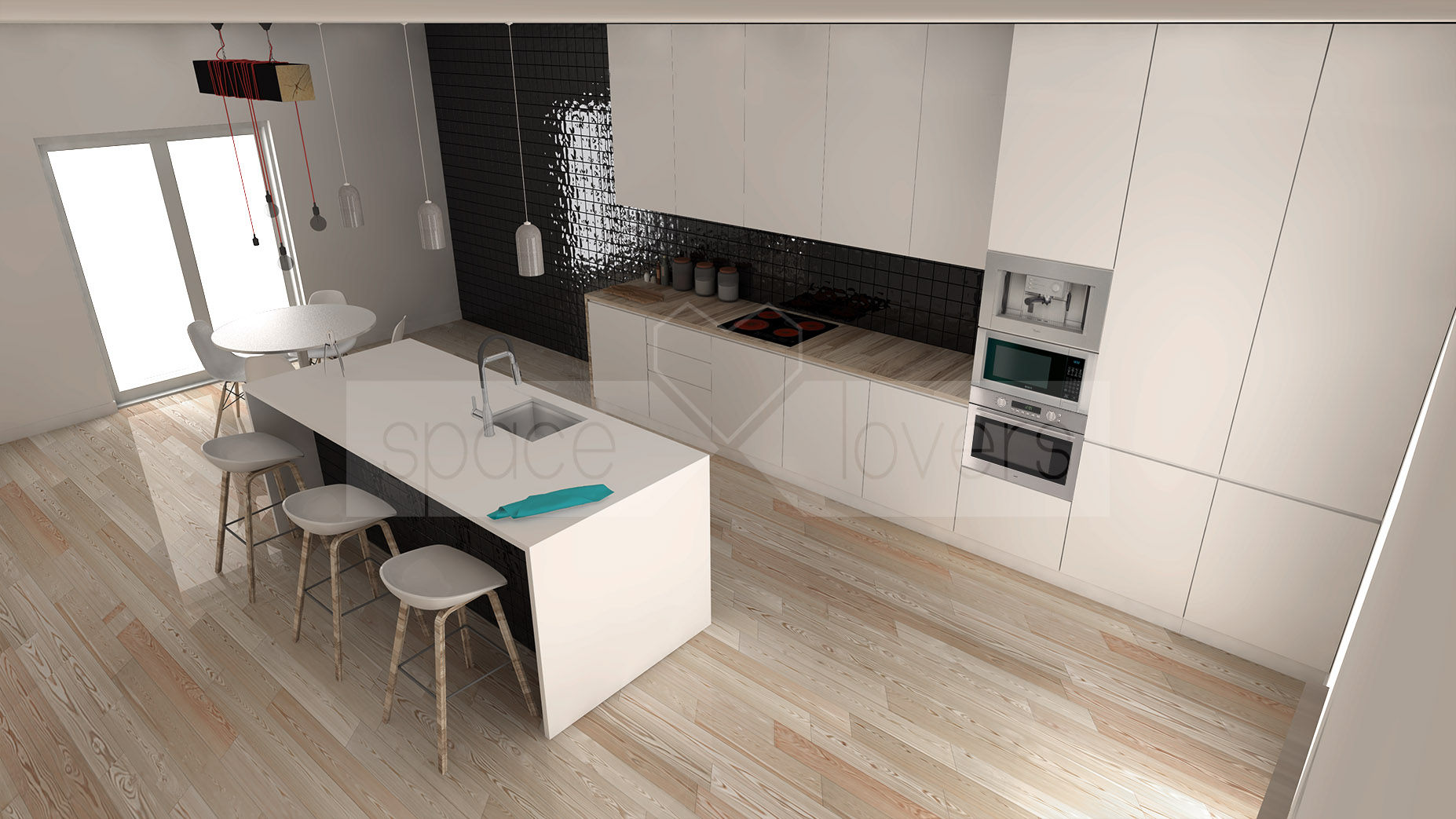 Remodelação de Apartamento em Benfica, Lisboa, spacelovers spacelovers Modern kitchen