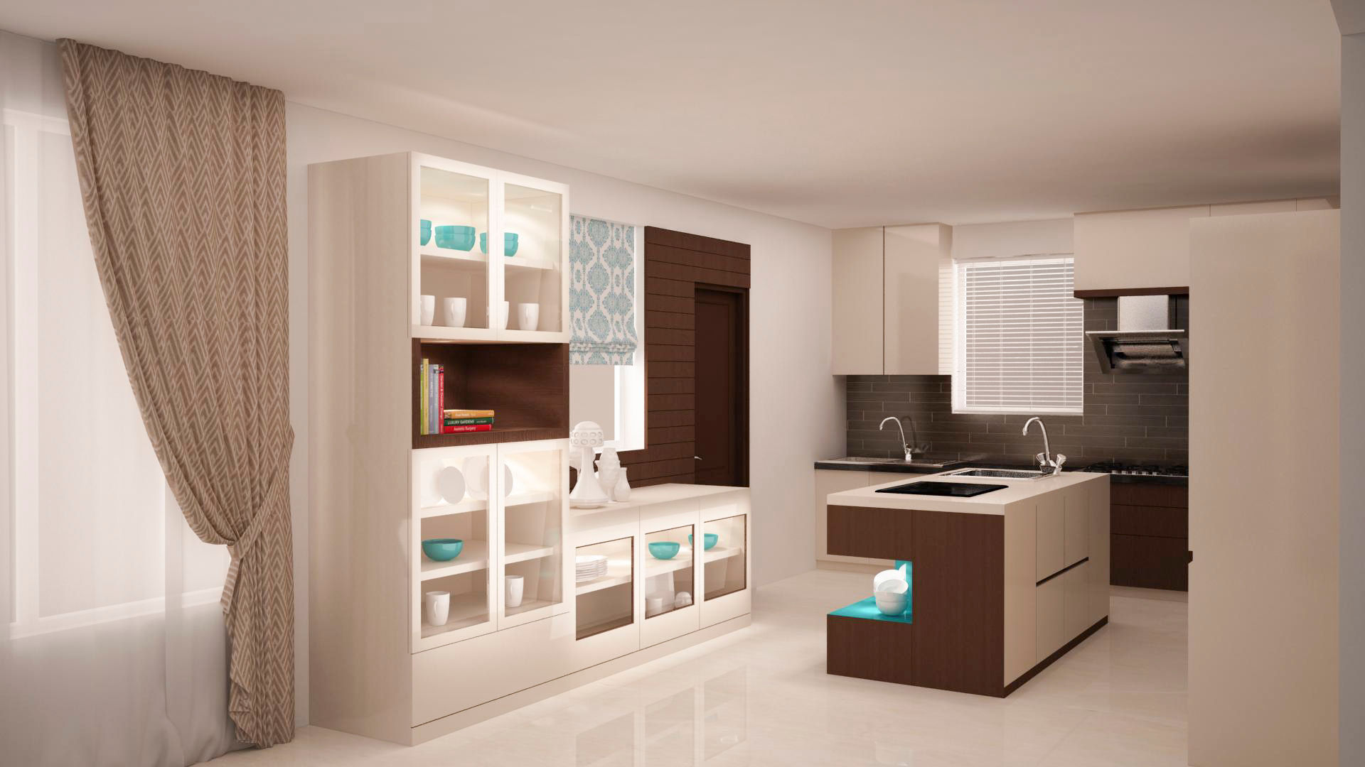 Full storage and island kitchen homify Kitchen