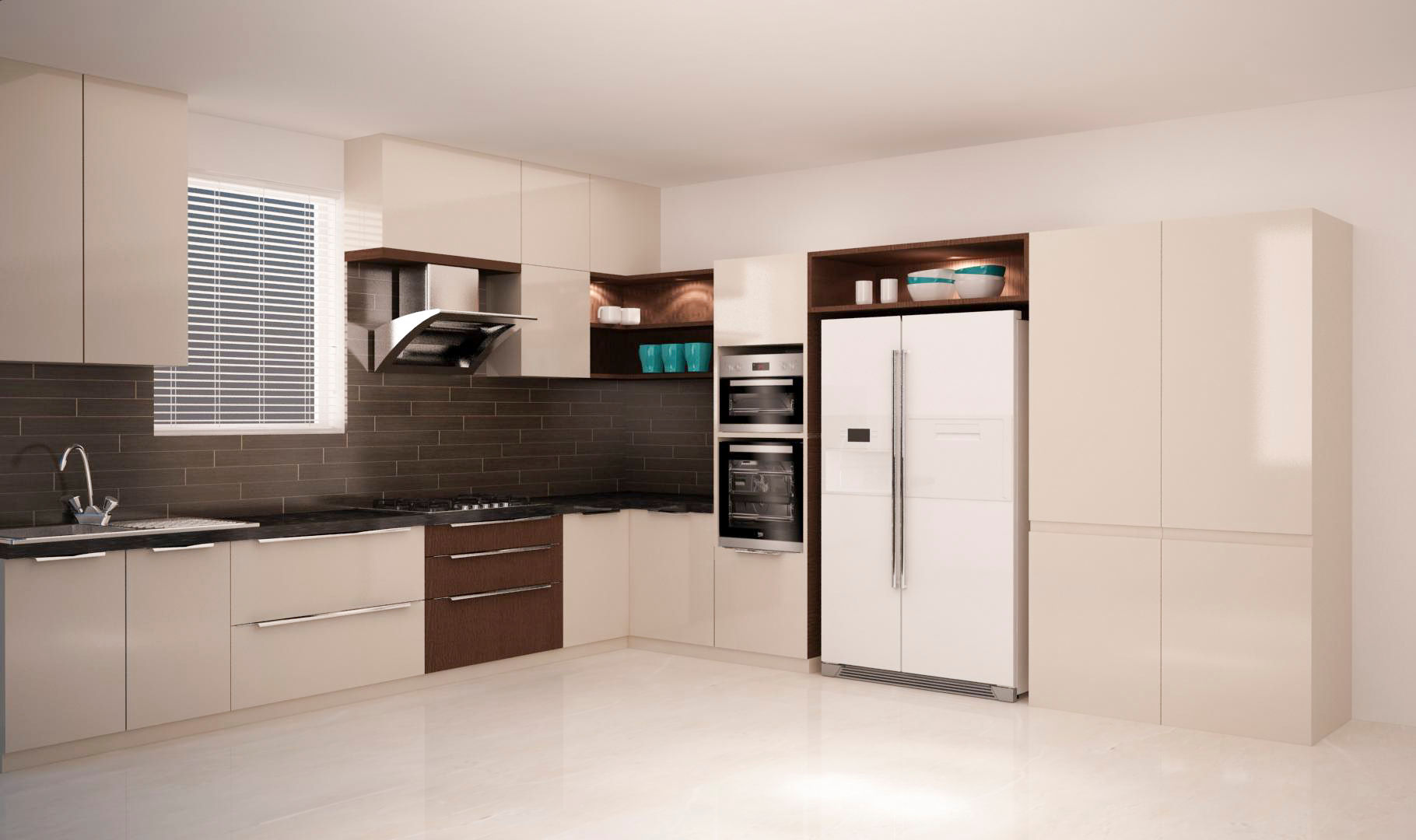 Full height storage's homify Kitchen