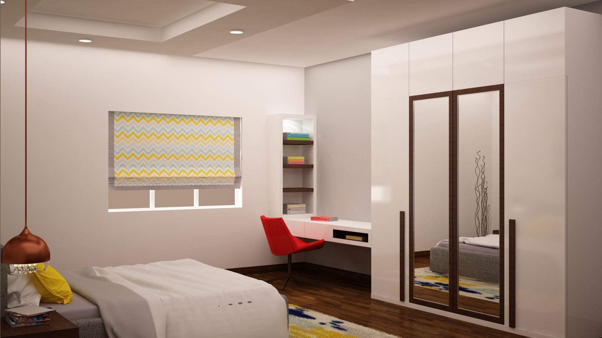 Wardrobe and study homify Modern style bedroom