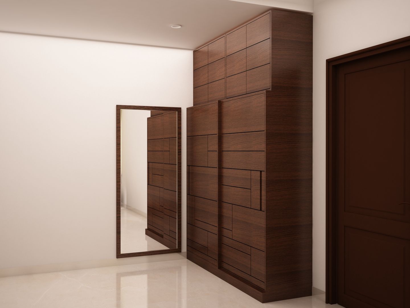 Dressing area wardrobe with full mirror homify Rustic style dressing rooms