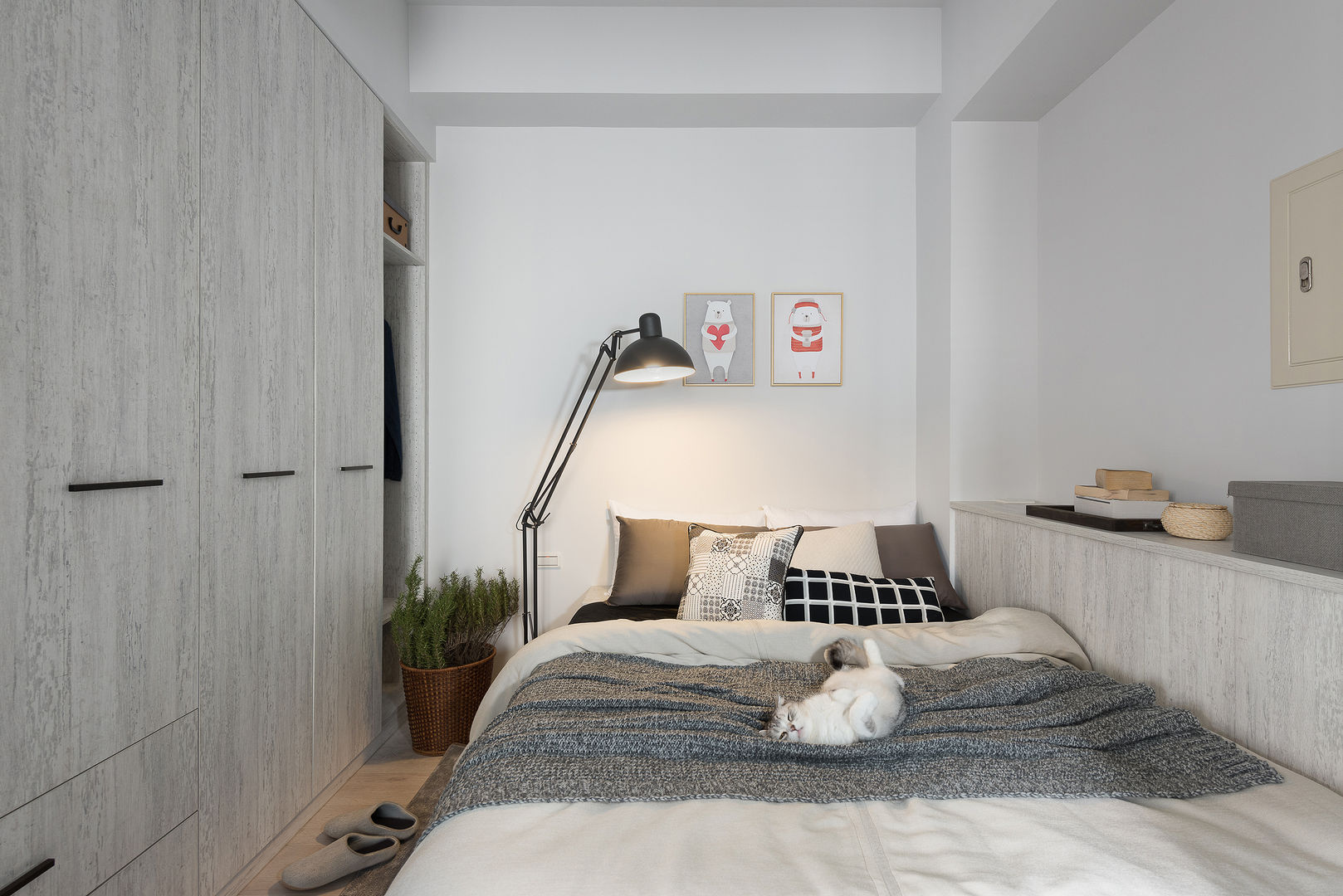 倆倆, 寓子設計 寓子設計 Scandinavian style bedroom
