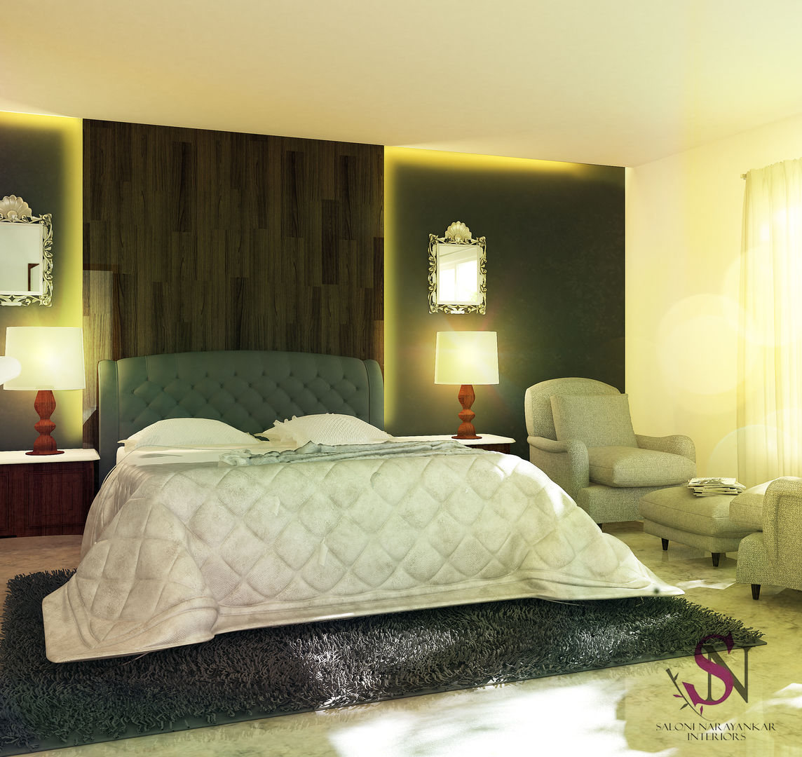 Apartment, Jubilee Hills, Saloni Narayankar Interiors Saloni Narayankar Interiors Modern style bedroom