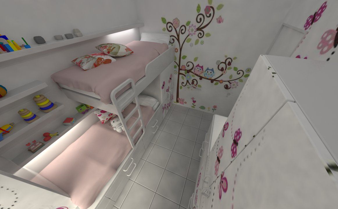 Habitación de de Niñas, Aida tropeano& Asociados Aida tropeano& Asociados Kız çocuk yatak odası İşlenmiş Ahşap Şeffaf