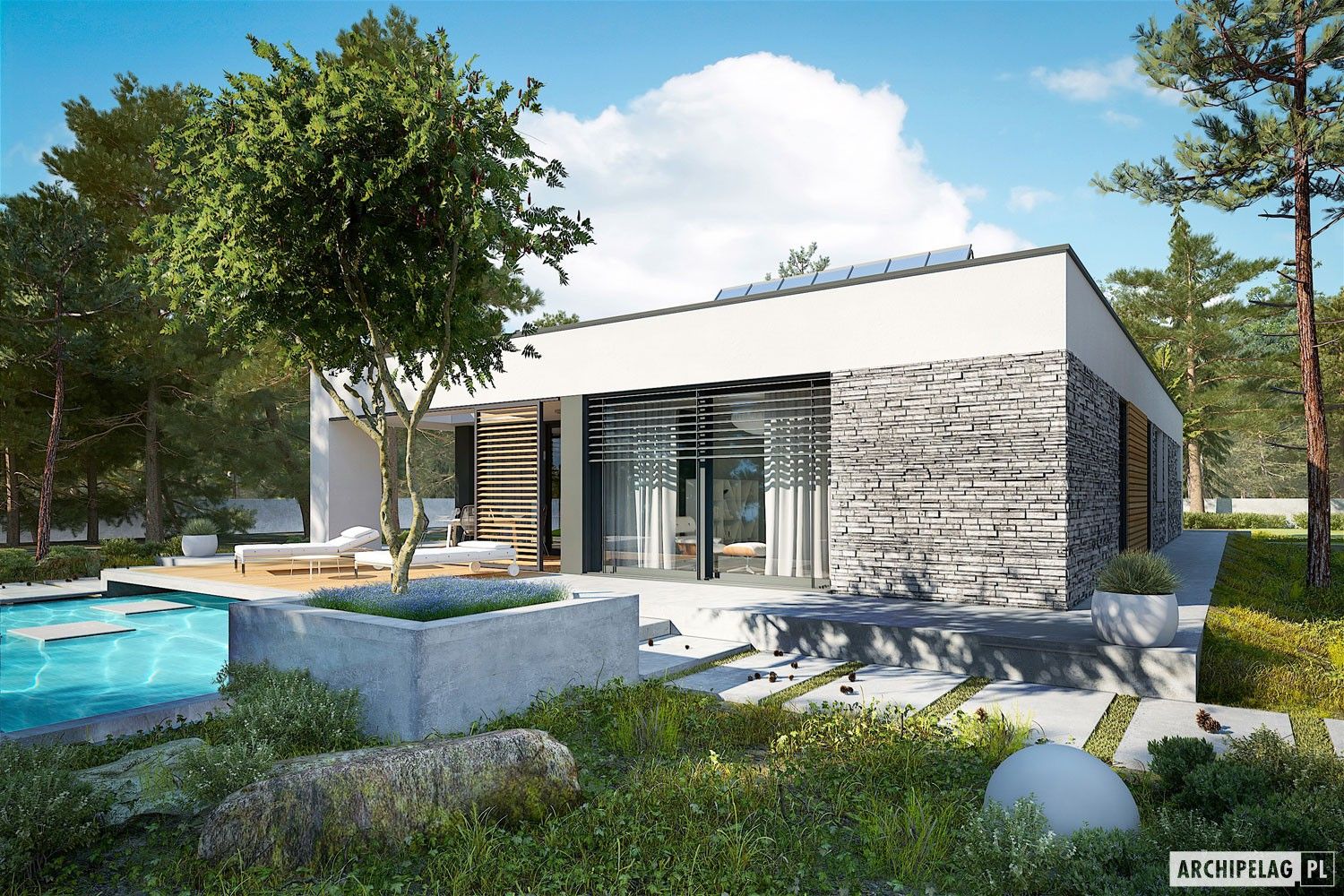 EX 21 G2 soft – dom, który stawia na oszczędną prostotę Pracownia Projektowa ARCHIPELAG Dom jednorodzinny projekty domów,dom z płaskim dachem,dom nowoczesny