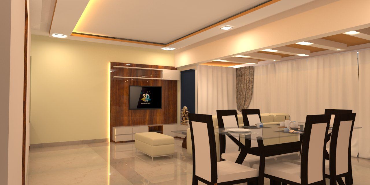 Amanora Park Pune - Pent House, DECOR DREAMS DECOR DREAMS ห้องนั่งเล่น