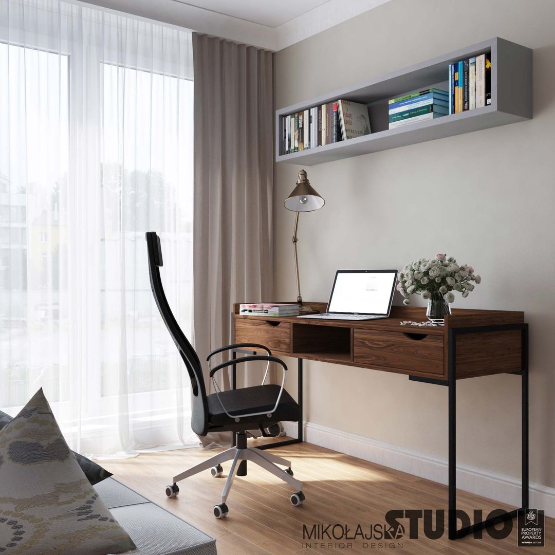 Apartament przy Masarskiej, MIKOŁAJSKAstudio MIKOŁAJSKAstudio 書房/辦公室