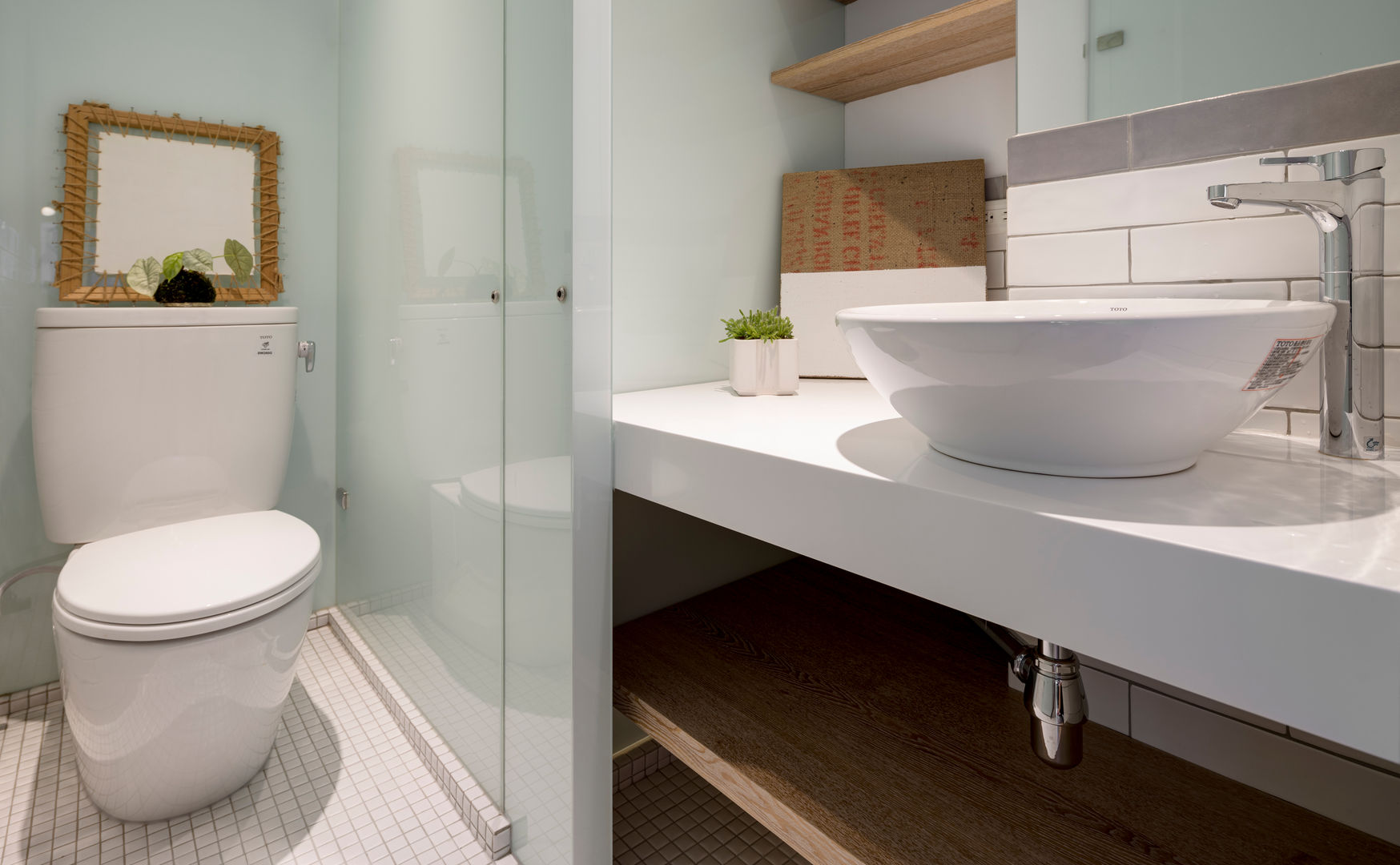 小圓滿, 磨設計 磨設計 Scandinavian style bathroom Glass