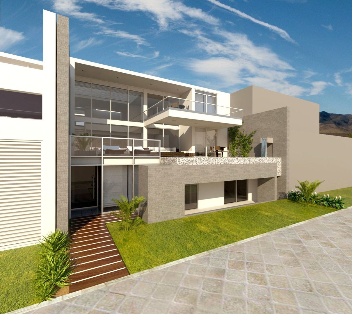 [PROYECTO] Casa T - Lomas del Mar, bvtarquitecto bvtarquitecto Casas familiares