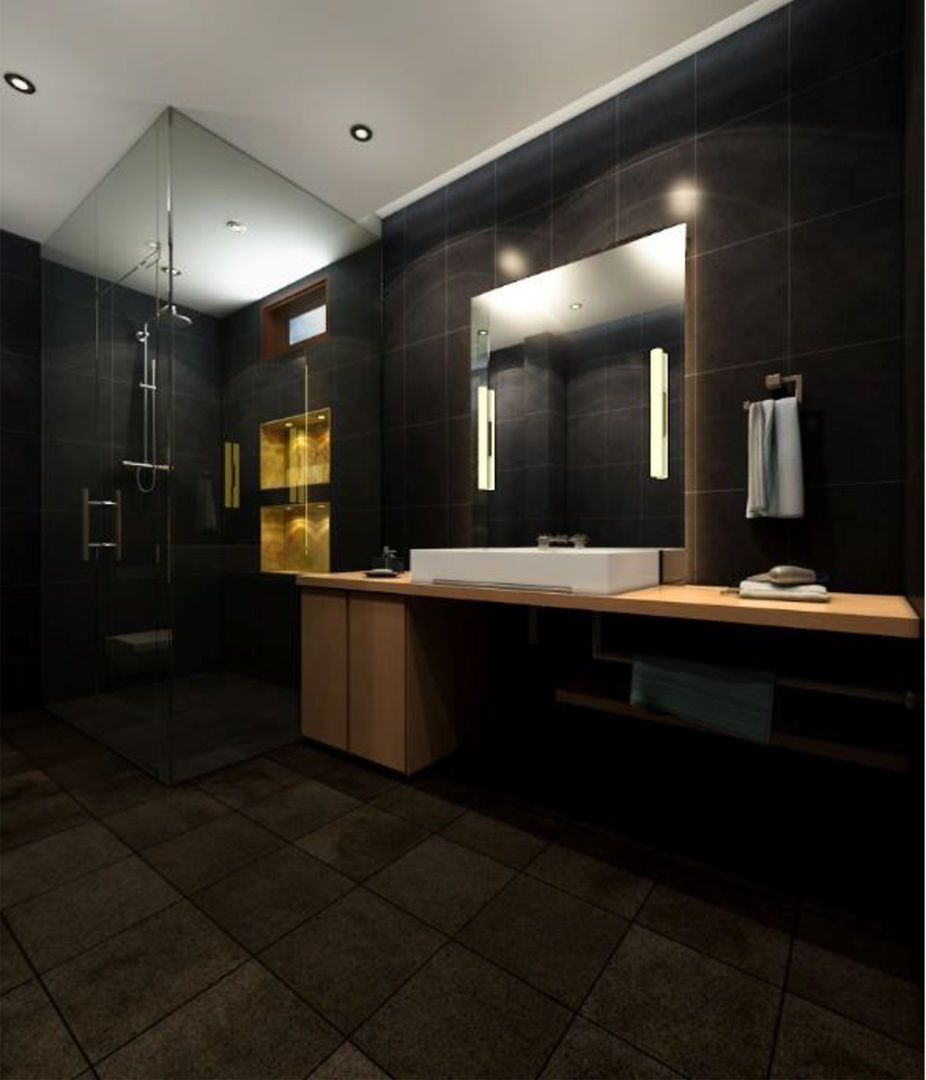 Suneja Residence Interior Design, Studio Rhomboid Studio Rhomboid Modern bathroom Stone