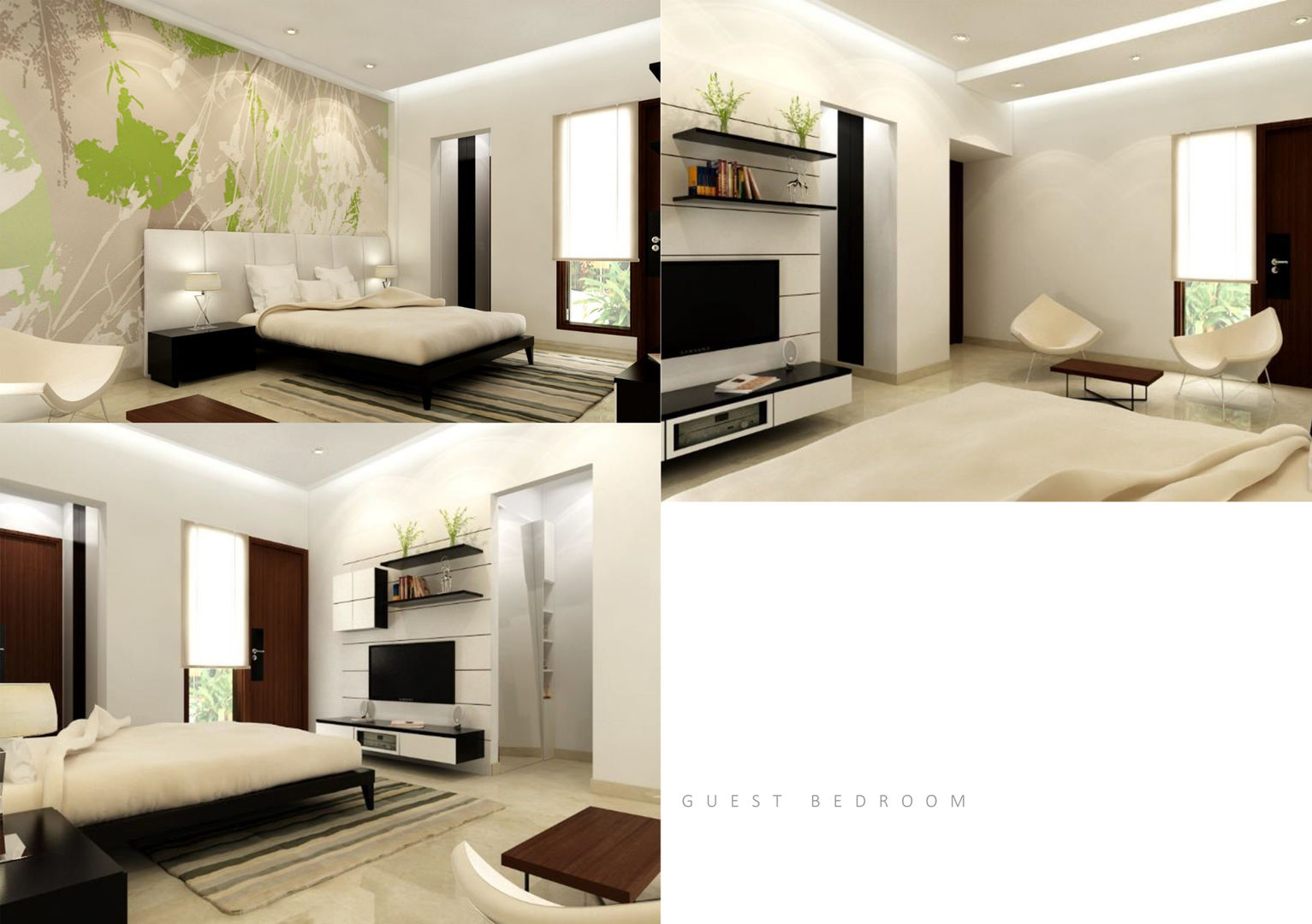 Suneja Residence Interior Design, Studio Rhomboid Studio Rhomboid Modern style bedroom