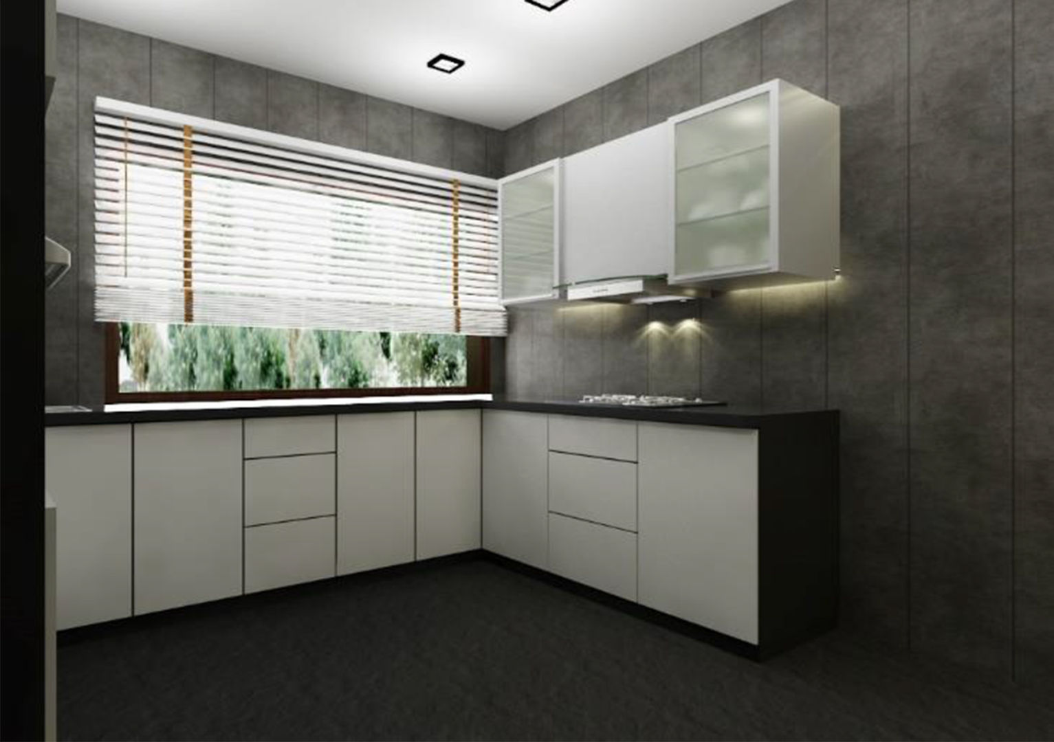 Suneja Residence Interior Design, Studio Rhomboid Studio Rhomboid Modern kitchen Concrete