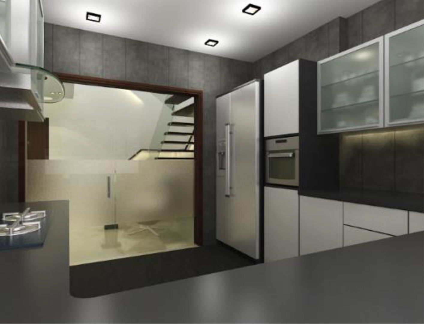 Suneja Residence Interior Design, Studio Rhomboid Studio Rhomboid Modern kitchen Concrete