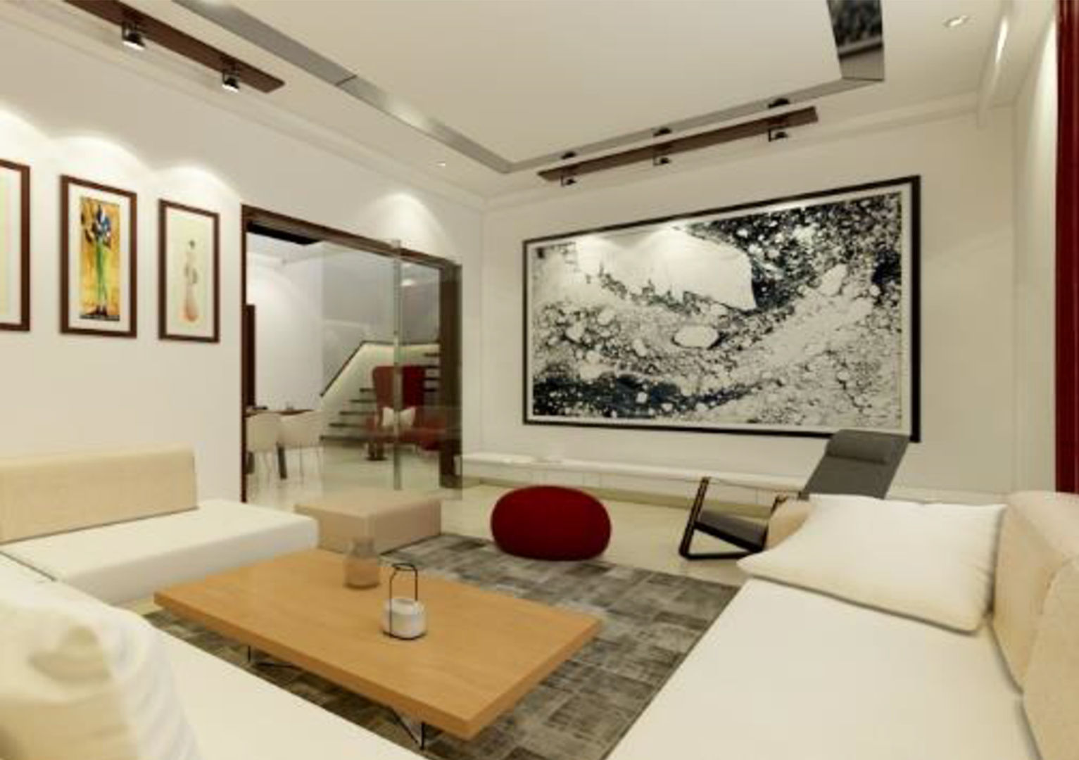 Suneja Residence Interior Design, Studio Rhomboid Studio Rhomboid Modern living room