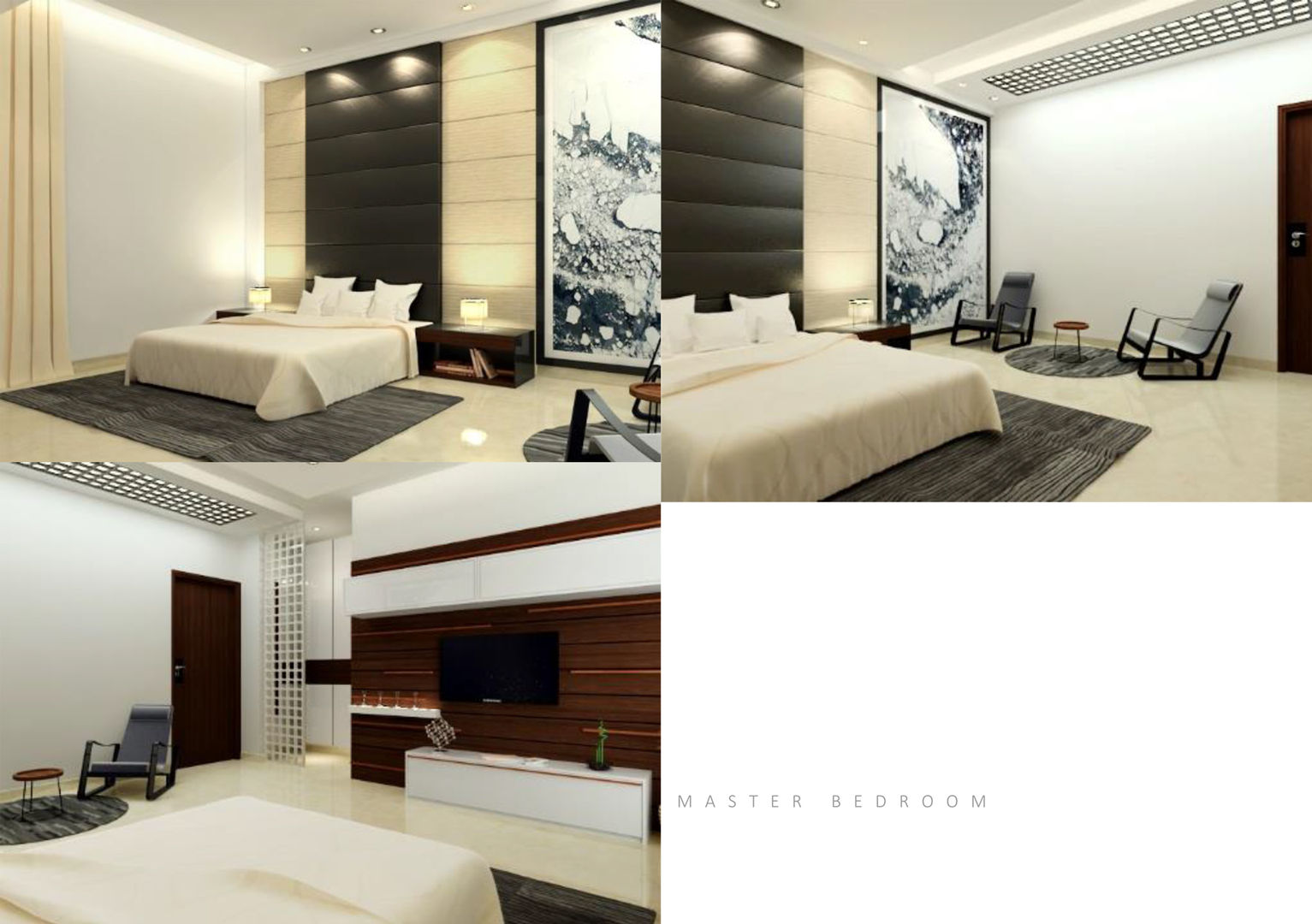 Suneja Residence Interior Design, Studio Rhomboid Studio Rhomboid Modern style bedroom