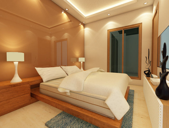 Bihani Residence and Interiors, Studio Rhomboid Studio Rhomboid Modern style bedroom Glass