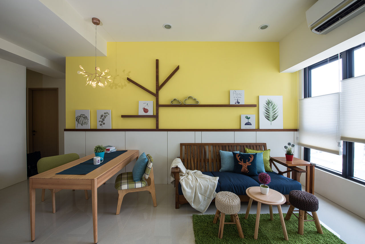 moon yellow, 澄月室內設計 澄月室內設計 Scandinavian style living room