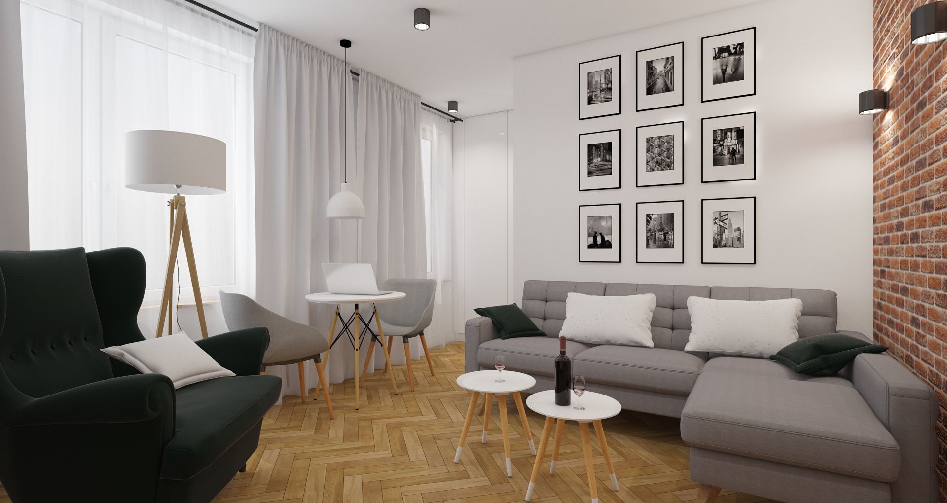 Kawalerka 20m2, AIN projektowanie wnętrz AIN projektowanie wnętrz Living room