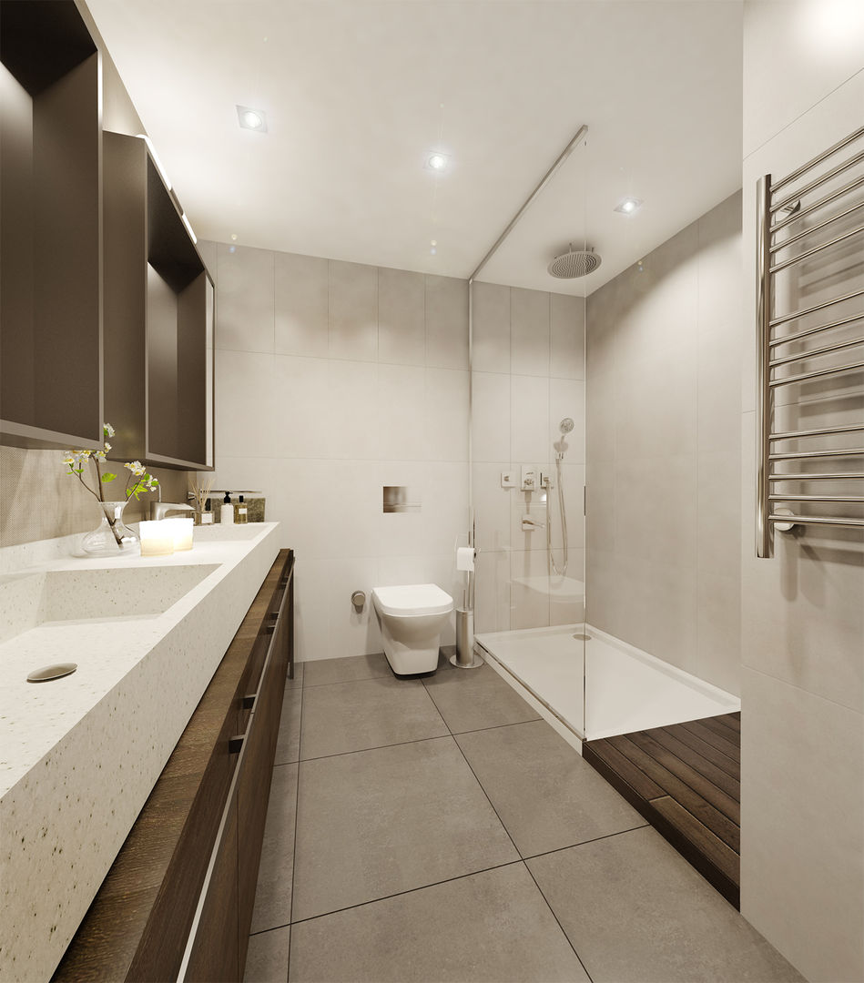 Göztepe İnci // Ebeveyn Banyosu homify Modern Banyo