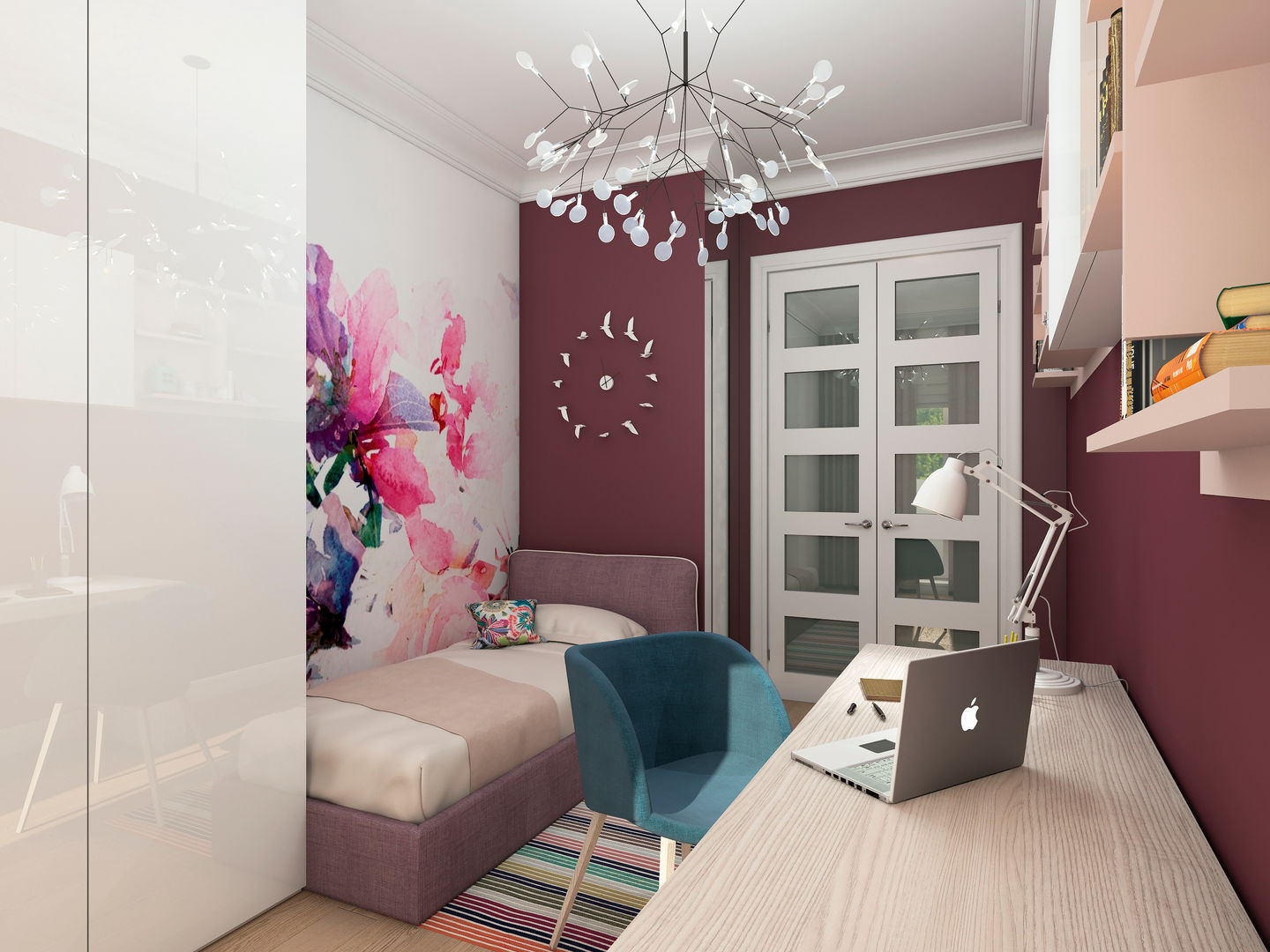 Проект квартиры для семьи с 4-мя детьми. Измайлово. , Clarte Design Clarte Design Girls Bedroom