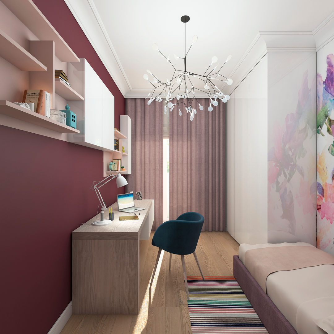 Проект квартиры для семьи с 4-мя детьми. Измайлово. , Clarte Design Clarte Design Phòng ngủ bé gái