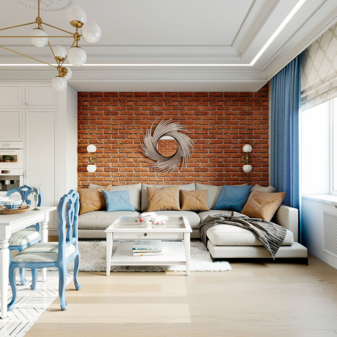 Проект квартиры для семьи с 4-мя детьми. Измайлово. , Clarte Design Clarte Design Living room