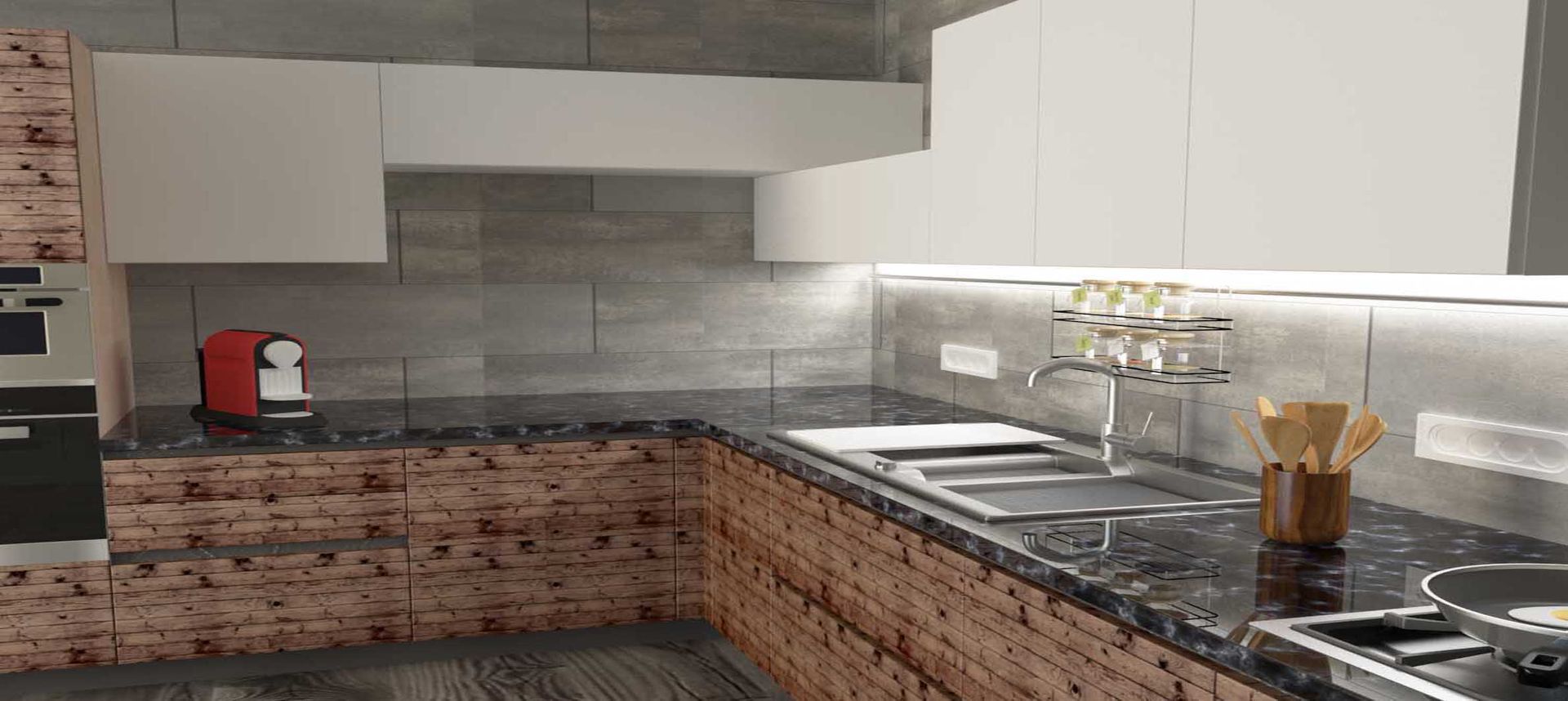 Cucina e soggiorno su misura, 2mgdesignsolution 2mgdesignsolution Dapur Modern